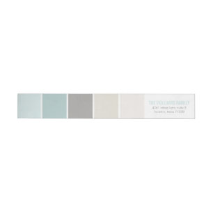 Light Blue and Grey Modern Colour Blocks Wrap Around Label