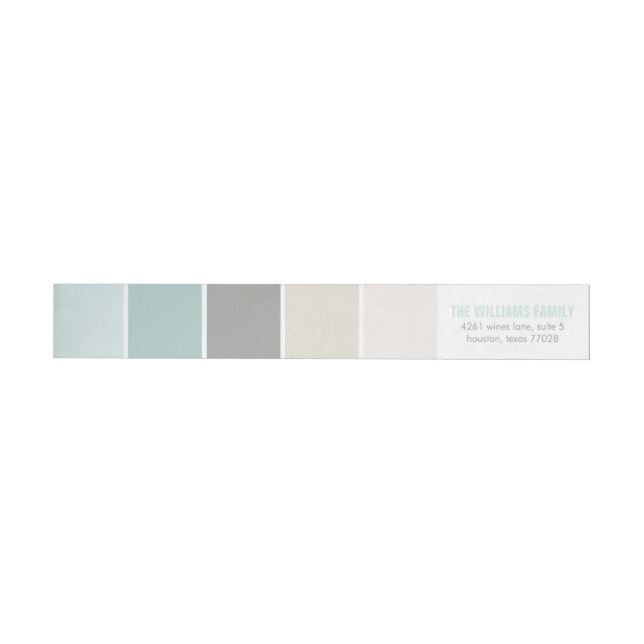 Light Blue and Grey Modern Colour Blocks Wrap Around Label (Individual)