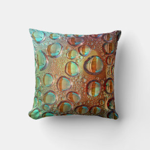 Light Blue and Orange Illusion Throw Pillow