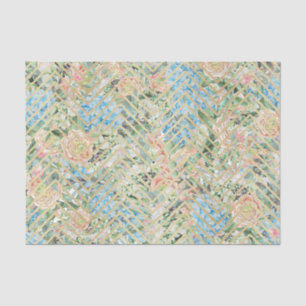 Light Blue and pink flowers Tissue Paper