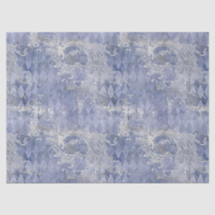 Light Blue and Silver Filigree Decoupage  Tissue Paper