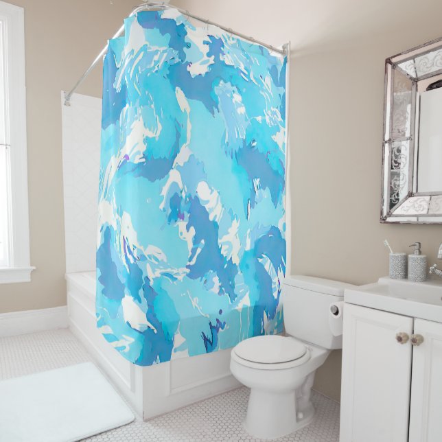 Light blue and White Abstract brush Strokes (In Situ)
