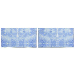 Light Blue and White Abstract Pillow Cases
