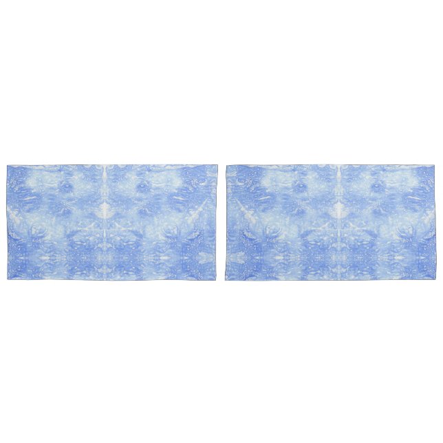 Light Blue and White Abstract Pillow Cases (Front-Set)