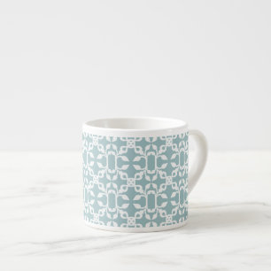 Light Blue And White Art Deco Modern Espresso Cup