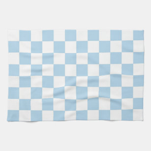 Light Blue and White Chequered Pattern Kitchen Towel