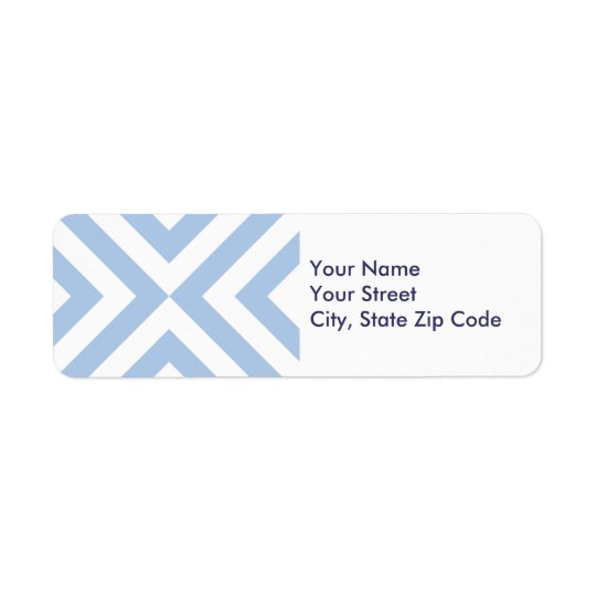 Light Blue and White Chevrons return address label