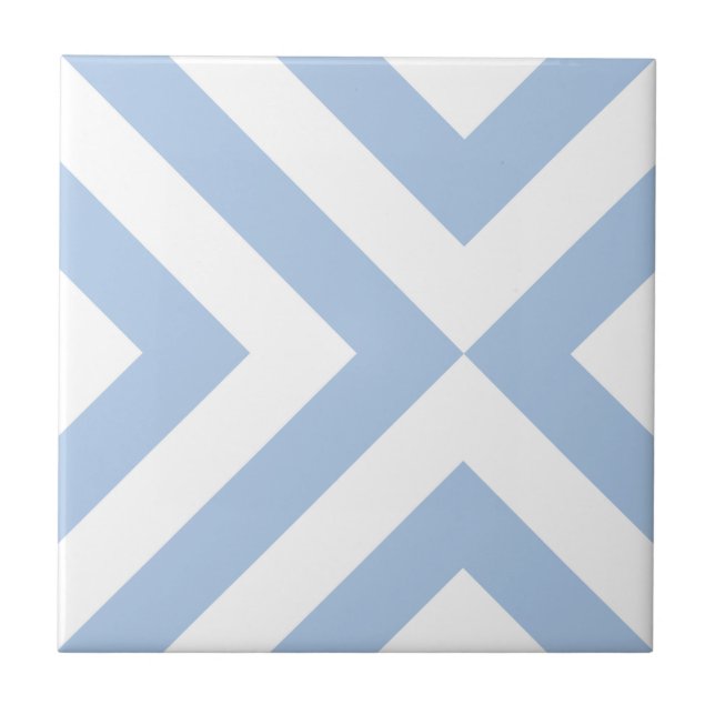 Light Blue and White Chevrons Tile (Front)