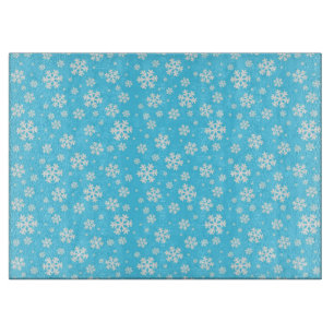 Light Blue and White Christmas Snowflakes Pattern Cutting Board