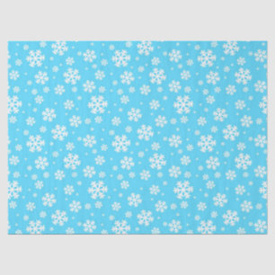 Light Blue and White Christmas Snowflakes Pattern Tissue Paper