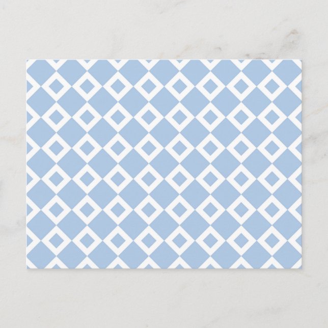 Light Blue and White Diamond Pattern Postcard (Front)