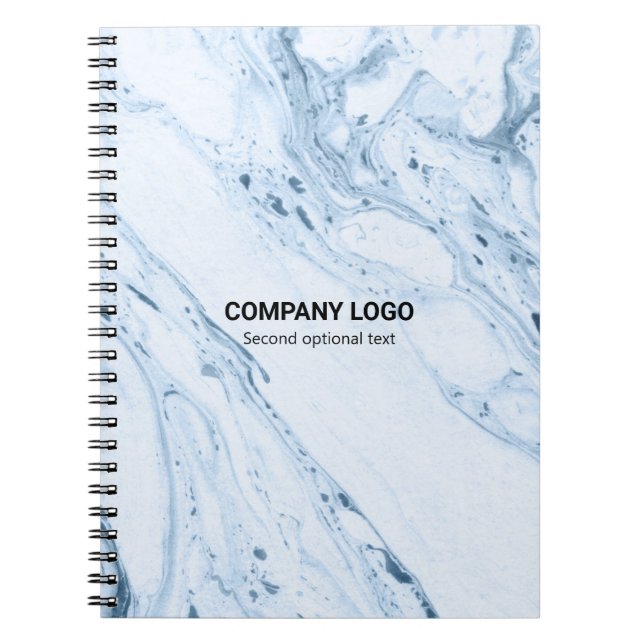 Light-blue and white faux marble background notebook (Front)