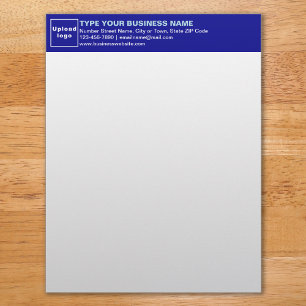 Light Blue and White Fonts on Dark Blue Heading Letterhead