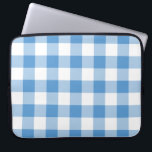 Light Blue and White Gingham Pattern Laptop Sleeve<br><div class="desc">Light blue, white, and pale blue squares form a bold, checked plaid. The baby blue and white gingham pattern reminds me of fun summer picnics and baby boys. The white is transparent, so you can change it if you like. Just click the "Customize it" button, then select a “Printed Background...</div>