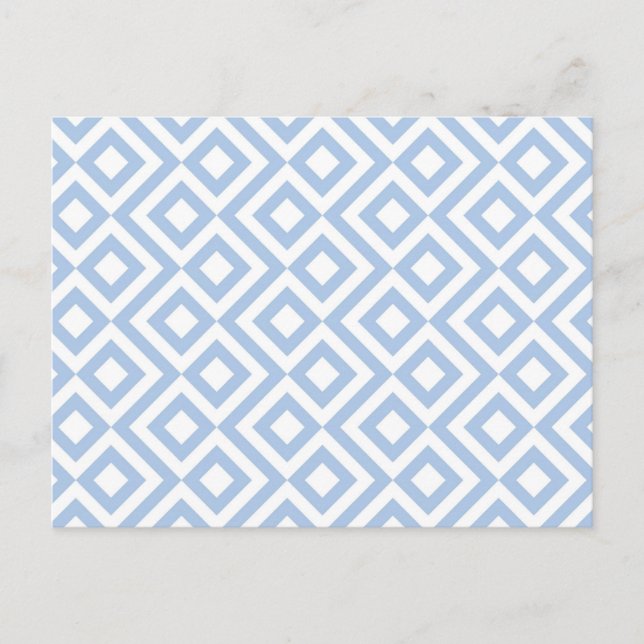 Light Blue and White Meander Postcard (Front)