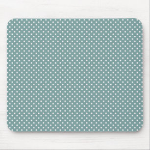 Light Blue and White Polka Dots Pattern Mousepad