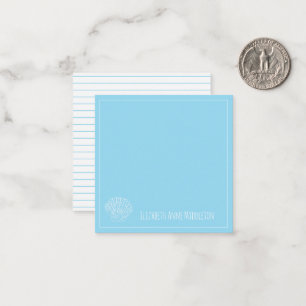 Light Blue and White Seashell Personalized Card