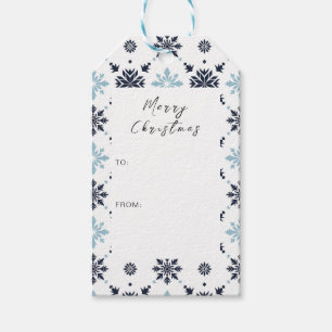 Light Blue and White Snowflake Gift Tags