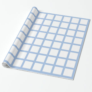 Light Blue and White Squares Wrapping Paper