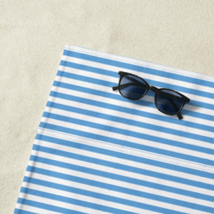 Light Blue And White Striped Beach Towel
