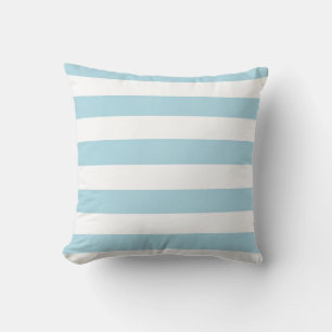 Light Blue and White Stripes Throw Pillow