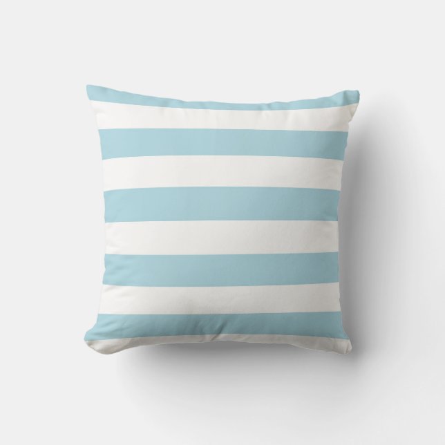 Light Blue and White Stripes Throw Pillow (Front)