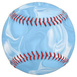 Light Blue and White Waves Softball