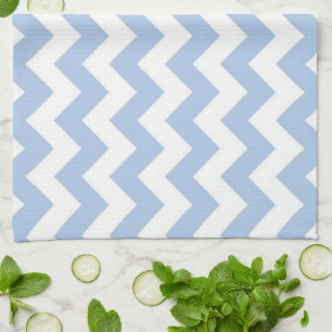 Light Blue and White Zigzag Kitchen Towel