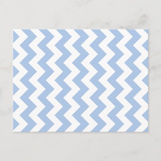 Light Blue and White Zigzag Postcard (Front)