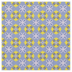 Light Blue and Yellow Abstract Fabric