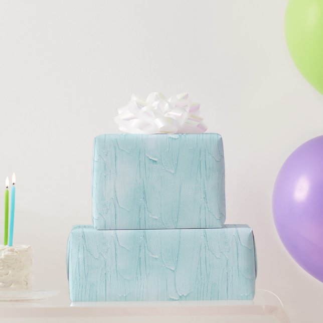 Light Blue Aqua Frosting Birthday Wrapping Paper (Party Gifts)