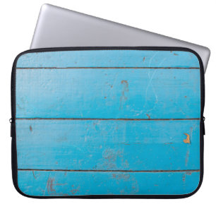 Light blue aquamarine fresh vintage wood dusty flo laptop sleeve