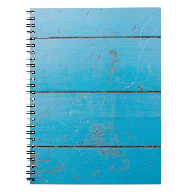 Light blue aquamarine fresh vintage wood dusty flo notebook (Front)