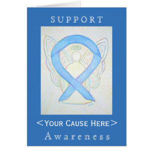 Light Blue Awareness Ribbon Angel Customized Card