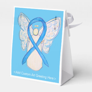 Light Blue Awareness Ribbon Angel Party Favour Box