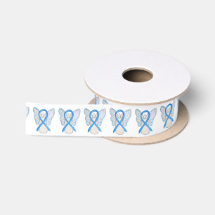 Light Blue Awareness Ribbon Angels Custom Designs Satin Ribbon