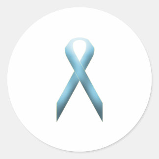 Light Blue awareness ribbon Classic Round Sticker