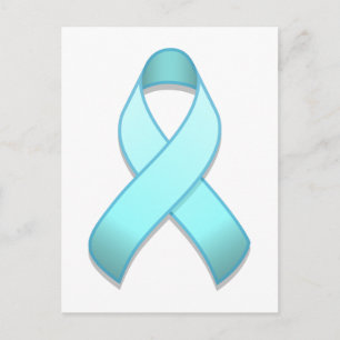 Light Blue Awareness Ribbon Postcard