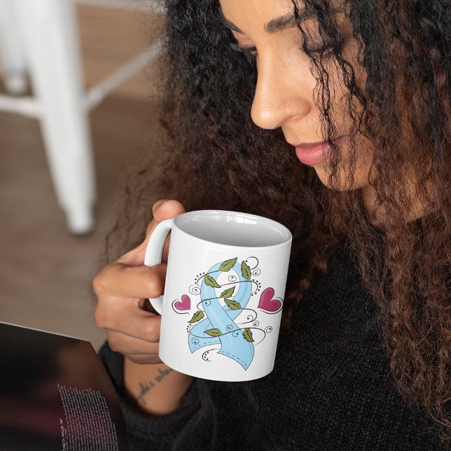 Light Blue Awareness Ribbon Support and Hope Coffee Mug (Creator Uploaded)