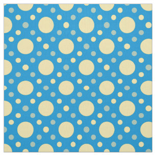 Light Blue Background Yellow Polka Dot Seamless Fabric