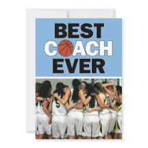 Light Blue Basketball Coach Best Ever Custom Photo