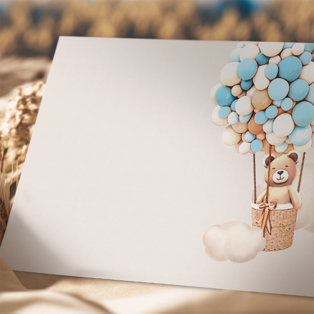 Light Blue Bear Balloons Blank Enclosure Card (Creator Uploaded)