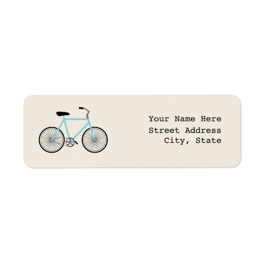 Light Blue Bicycle Address Label