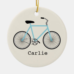 Light Blue Bicycle Personalized Ornament