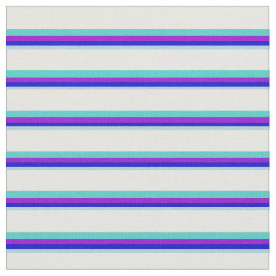 Light Blue, Blue, Violet, Turquoise & Mint Cream Fabric