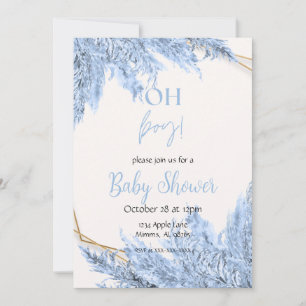 Light Blue Boho Baby Shower Invitation