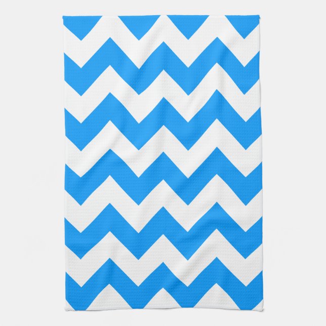 Light Blue Bold Chevron Kitchen Towel (Vertical)