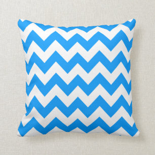 Light Blue Bold Chevron Throw Pillow