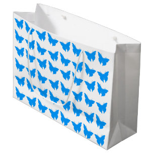 Light Blue Bold Mod Butterflies Large Gift Bag