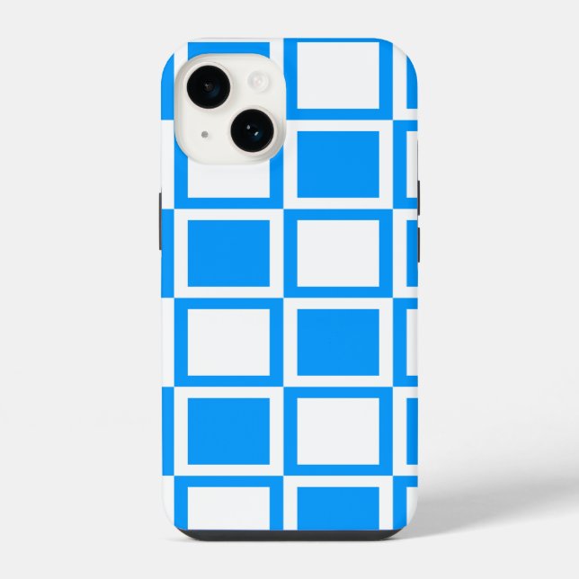 Light Blue Bold Mod Squares iPhone Case (Back)